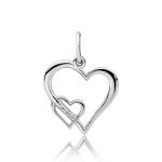 Gyémánt köves fehér arany szív medál 0,015 karát Z-0008