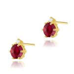 Rubin sárga arany fülbevaló 0,03 karát K-0076