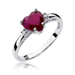 Best Diamonds W-0012 0,029 karátos gyémánt rubin sokköves fehér arany eljegyzési gyűrű - Nila Gyűrű