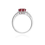 Best Diamonds W-0012 0,029 karátos gyémánt rubin sokköves fehér arany eljegyzési gyűrű - Nila Gyűrű