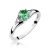 Sokköves smaragd gyémánt fehér arany eljegyzési gyűrű 0,03 karát W-0076