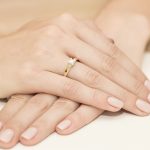 Klasszikus gyémánt köves sárga arany eljegyzési gyűrű 0,30 karát W-0225B