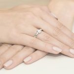 Sokköves laboratóriumi gyémánt fehérarany eljegyzési gyűrű 0,48 karát W-0264