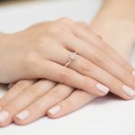 Sokköves gyémánt rozé arany eljegyzési gyűrű 0,22 karát W-0362