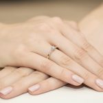 Sokköves gyémánt sárga arany eljegyzési gyűrű 0,22 karát W-0382