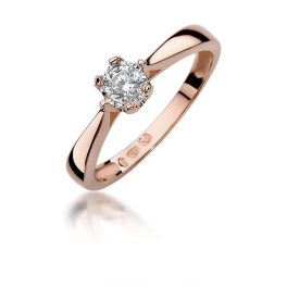   Klasszikus gyémánt köves rozé arany eljegyzési gyűrű 0,20 karát W-0429