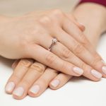 Klasszikus gyémánt köves rozé arany eljegyzési gyűrű 0,20 karát W-0429