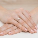 Sokköves gyémánt rozé arany eljegyzési gyűrű 0,56 karát W-0439